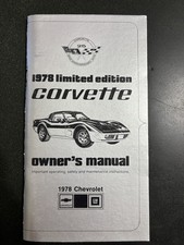 1978 Chevrolet Corvette Pace Owners Manual Or...