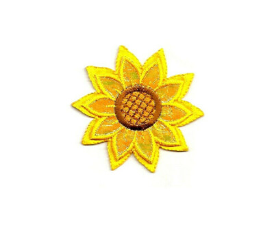 Embroidered Iron On Applique Patch Gardening Sunflower Spring Garden