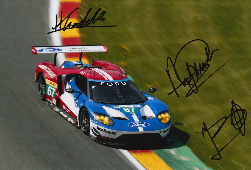 Priaulx Franchitti Tincknell Autographed 2016 Ford GT Le Mans 12x8 Photo