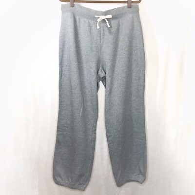 Land's End Gray Plain Stretchy Drawstring Sweatpants Adult Size L Elastic  Cuff | eBay