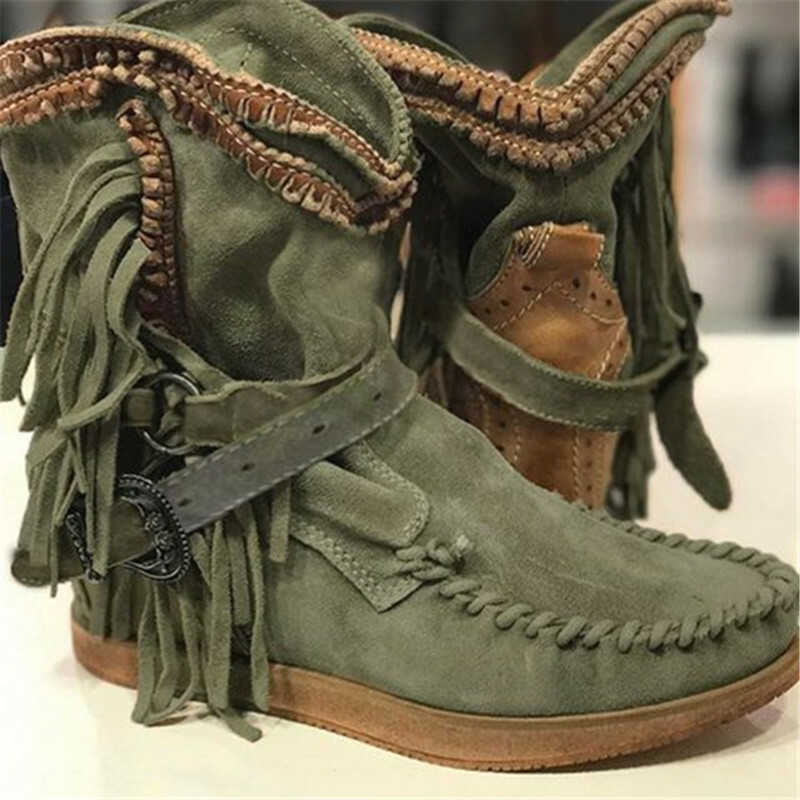 Womens Casual Winter Boots Solid Color 