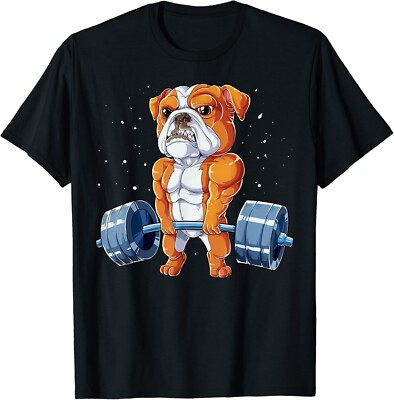 English Bulldog Weightlifting Funny Deadlift Men Fitness Gym Gift Unisex  T-Shirt