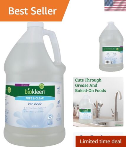 Eco-Friendly Free & Clear Dish Soap - Non-Toxic, Unscented Plant-Based Solution