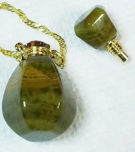 D771. Natural New Ocean Jasper Essential Oil Diffuser Bottle Pendant REDUCED - Picture 4 of 5