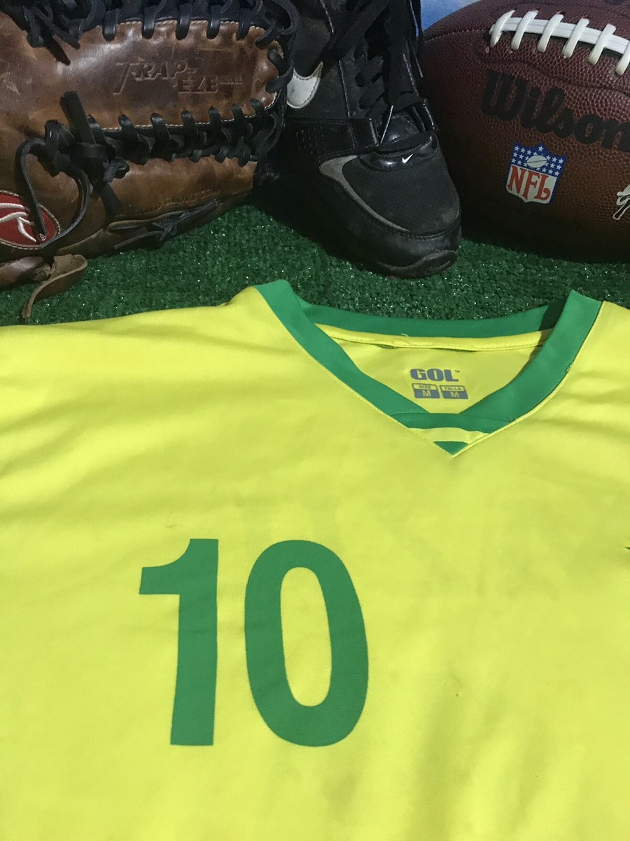 Maillot De Football GOL Brésil #10 - Jaune/vert - Polyester - Taille M - Occasion