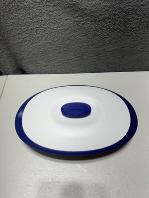 TUPPERWARE Blossom Oval Rice Vegetable Server Microwave Safe Blue