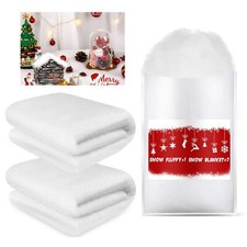2 Pack Christmas Snow Roll 3 Foot X 8 Foot Artificial Snow Blankets 18OZ Ch...