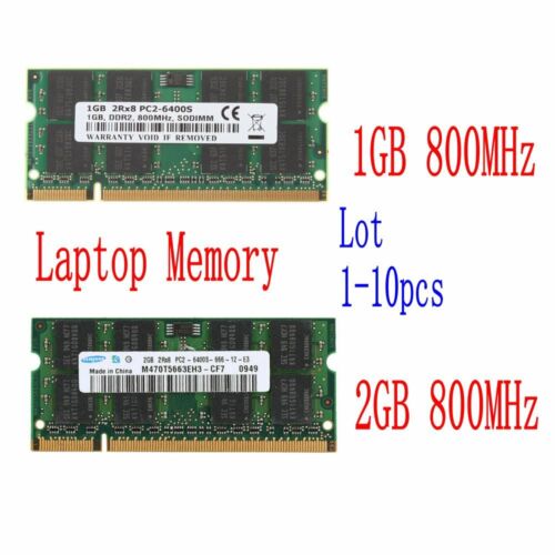 16GB 8GB 4GB 2GB 1GB PC2-6400 DDR2 800MHz CL6 RAM Notebook RAM For Samsung LOT - Afbeelding 1 van 18