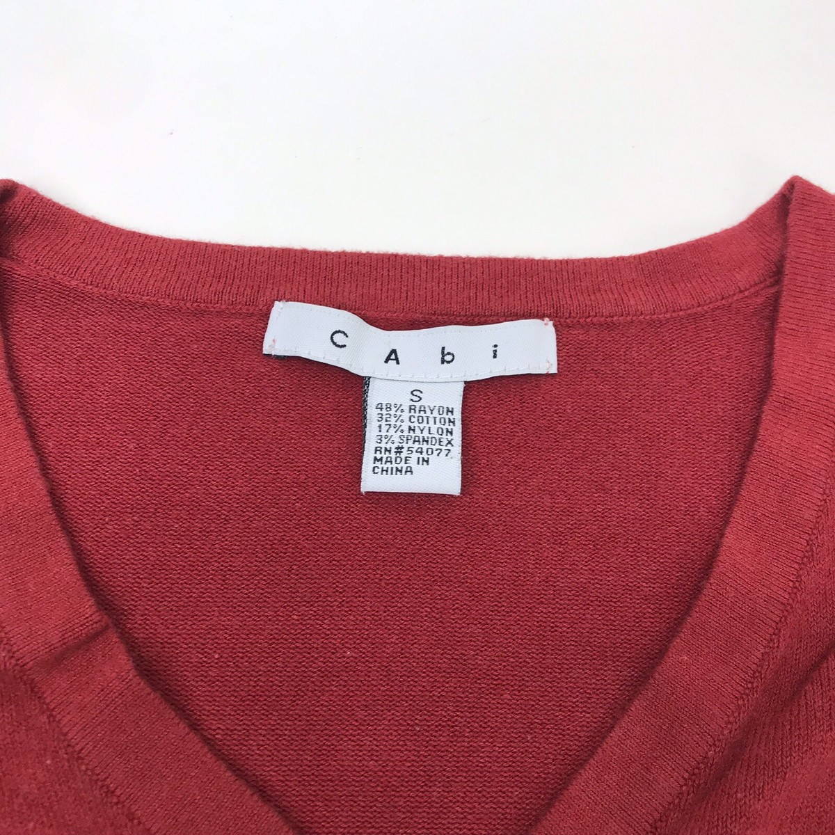 c×m Tシャツ double up type A/ Lサイズ Cabi Women's Blouse Shirt Long Sleeve Red V-Neck Shirt Size Small