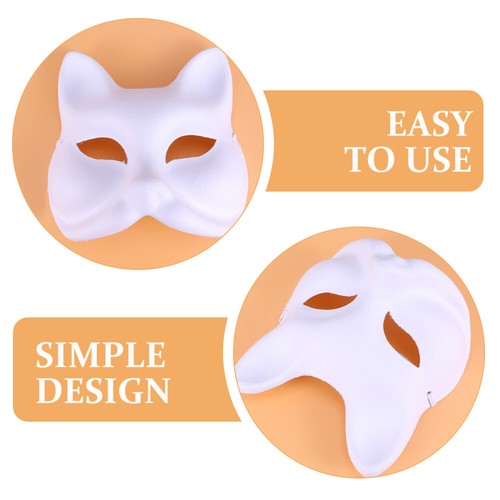 Set of 4 Leere Fuchsmaske Kind Männer Und Frauen DIY - Handgemalte - Afbeelding 10 van 12