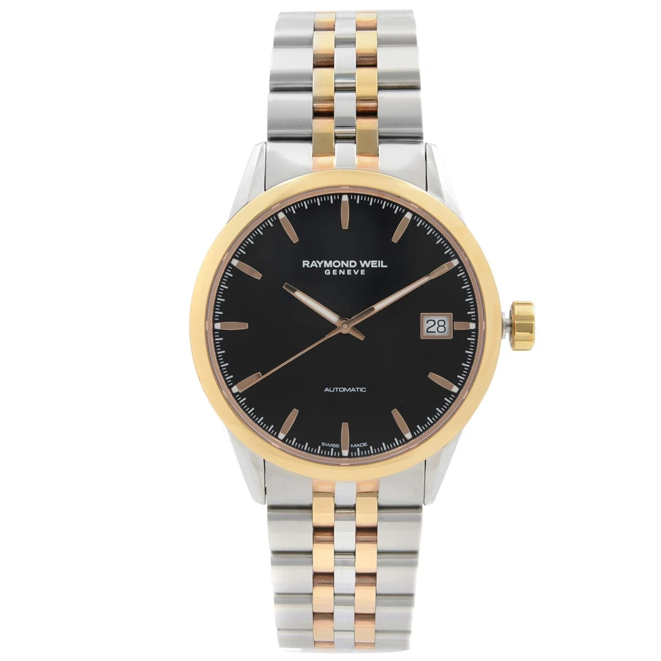 Reloj automático para hombre Raymond Weil Freelancer acero esfera negra 2740-SP5-20011