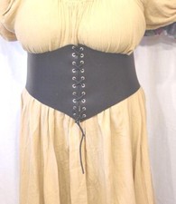 BUTW Black Leather Cincher Corset 52" for Rennisciance SCA Costume1542A 52 abe