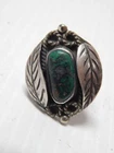 ANTIQUE VINTAGE NAVAJO INDIAN STERLING SILVER  TURQUOISE RING sz:8.25 - OLD !