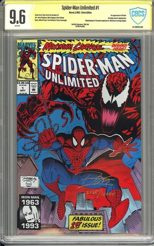 Spider-Man Unlimited 1 CBCS 9.6 Signed by Ron Lim Maximum Carnage 1st Shriek Key