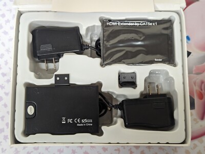 Lot of 2 sets - HDMI Extender over Cat5 Ethernet Network LAN with power adapters