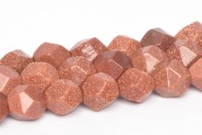 Brown Goldstone Star Cut Faceted Loose Beads 5-6/7-8/9-10MM