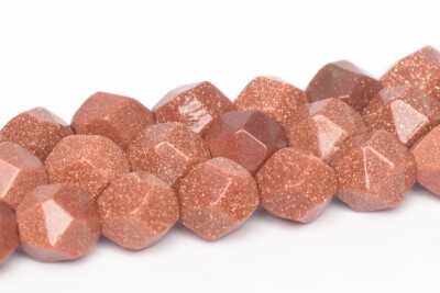 Brown Goldstone Star Cut Faceted Loose Beads 5-6/7-8/9-10MM