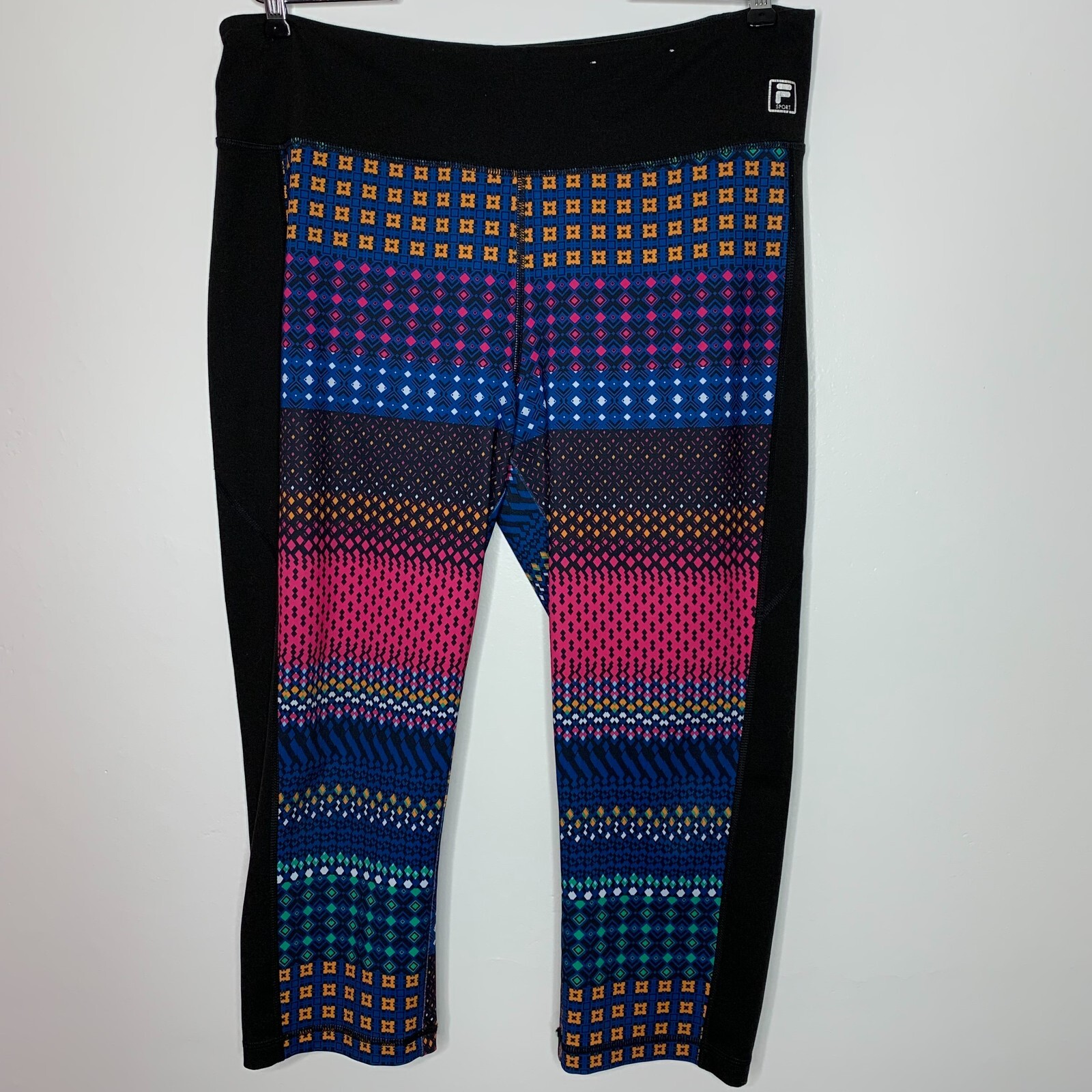 Leggings donna Fila Sport taglia XL cropped Capri stampa geometrica Activewear