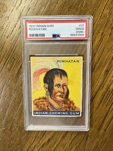 1933 Goudey Indian Gum #31 Powhatan RARE BLUE PANEL PSA 2(MK)