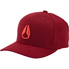 Nixon Deep Down Flexfit Wings Logo Trucker Hat Burgundy Red S/M Small Medium New