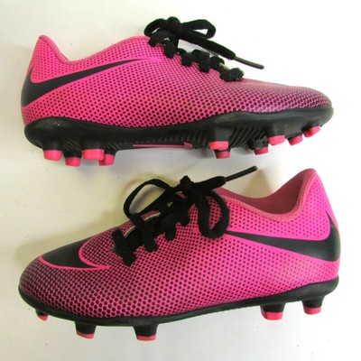 NIKE Bravata Soccer Cleats Youth Girl's Size 12C Pink Black 844442-600 Used | eBay
