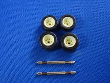 (1) NEW SET HO ROAD RACE REPLICAS WHITE WHEELS TIRES AXLES  - AURORA  T-JET RRR