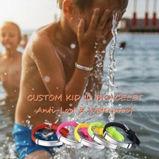 Personalized Name Text Contact Phone Medical Alert Kids Child ID Bracelet Cuff