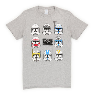 Disney's Star Wars The Clone Wars Standard Gray Adult T-Shirt CloneTrooper