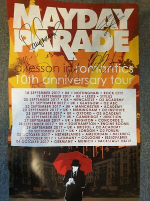 Mayday Parade Poster signed/autograph/signiert/Autogramm