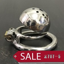 Stainless Steel Male Chastity Device Short Cage for Men Metal Ring Locking Belt