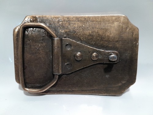 Vintage Messing emailliert Gürtelschnalle mit Schmetterling türkis grün - Bild 3 von 8