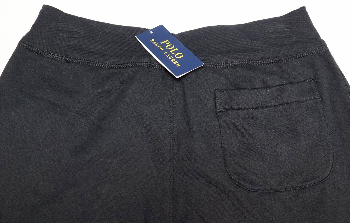 Polo Ralph Lauren Stretch Sweatpants Black Drawstring Cotton Polo Ralph Lauren Stretch Sweatpants Black Drawstring Cotton