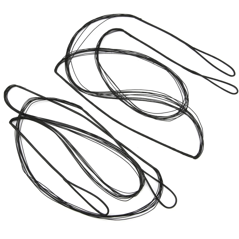 Paquete de 2 cuerdas de arco recurvo 53" 12 hilos cuerdas de arco de tiro con arco de repuesto negras EE. UU. Foto 4 de 4