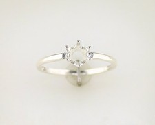 Round Solitaire Ring Setting Sterling Silver