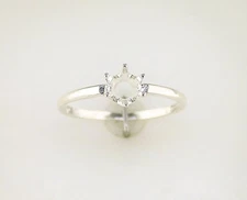 Round Solitaire Ring Setting Sterling Silver