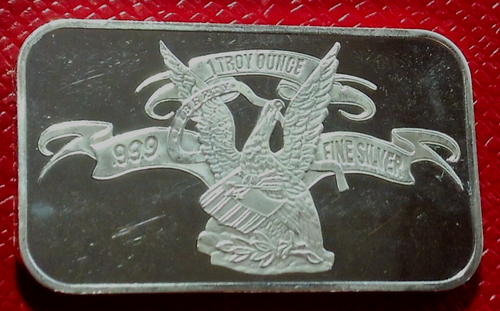 APMEX-Commercial Eagle Design Bar 1 Troy oz.999 Fine Silver