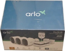 Arlo Pro 5S 2K Security Bundle with 3 Wireless Spotlight Cameras White NEW