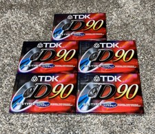 TDK D90 Audio Cassette Tapes IEC I/Type 1 High Output 5 Pack - Brand New Sealed