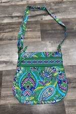Vera Bradley Triple Zip Hipster Crossbody Bag in Green Paisley