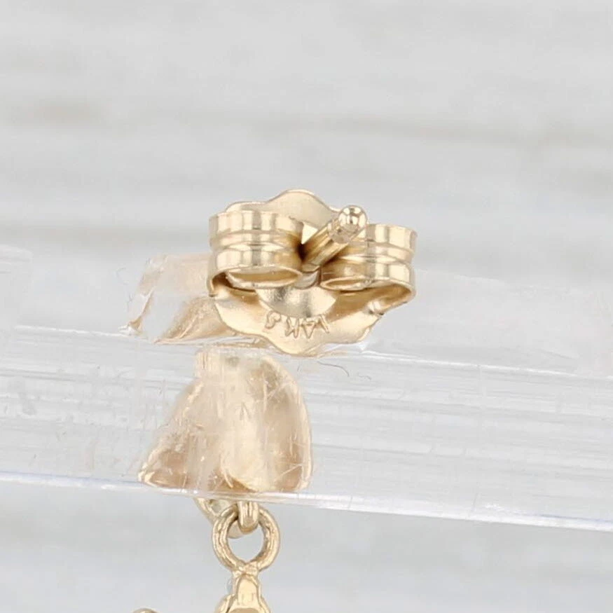 0.59ctw Blue Iolite Diamond Drop Earrings 14k Yellow Gold - Image 4 of 4