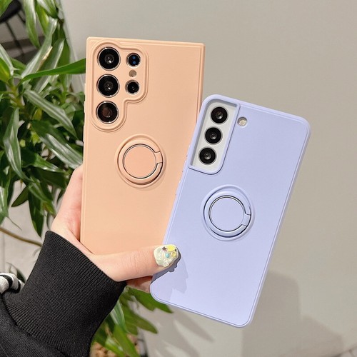 For Samsung S25 Ultra S24 S23 S22 S21 Liquid Silicone Ring Stand Soft Case Cover - Picture 12 of 34