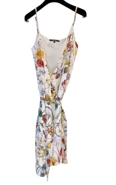 Robe Gucci imprimée fleurie 100% soie sans manches multicolore taille 40 femme