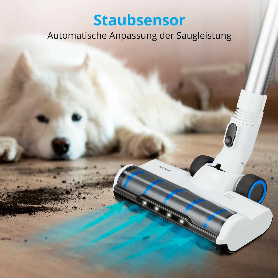 MEDION LIFE P400 W Akku-Stielstaubsauger mit Wischfunktion 2in1 400W 700ml 26kPa - Bild 2 von 4