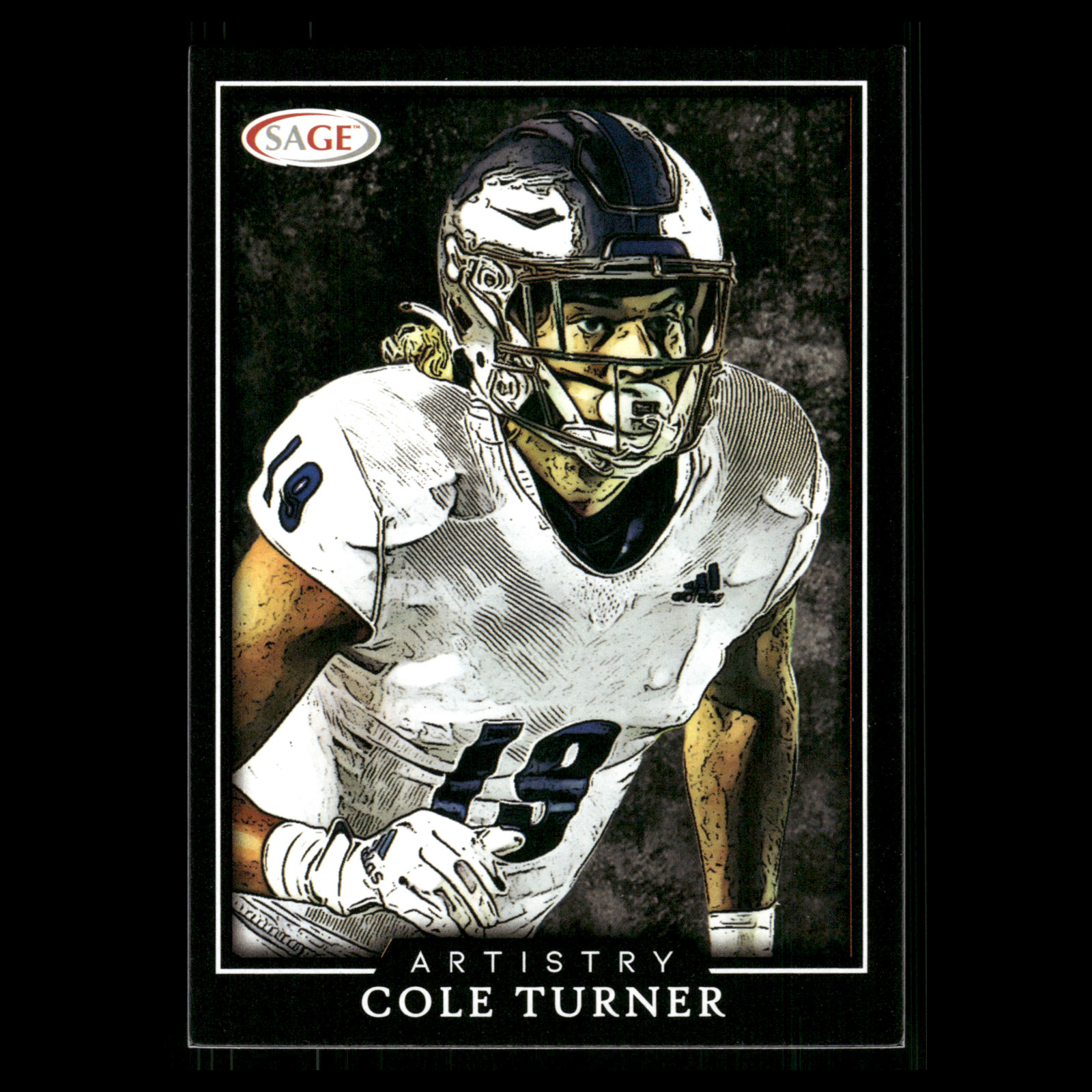 Cole Turner #40 2022 SAGE Artistry Black Nevada Wolf Pack Football Card NFL