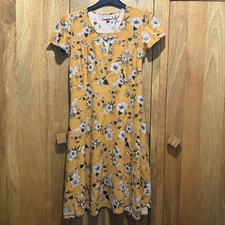 Joe Browns Floral Print Tea Dress UK10 Mustard Yellow Earthy Retro romantic
