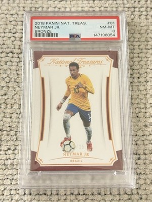 2018 Panini National Treasures Neymar Jr Bronze #81 /25 PSA 8 Brazil SSP