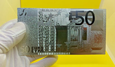 BILLETE DE 50 EUROS PLATA 99,9 % PURE SILVER - Acabado en PLATA - OFERTA