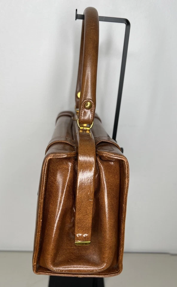 Bolso Cartera Retro Vintage Cuero Marrón Estilo Doctor Foto 3 de 4