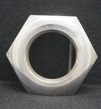 WA13144 VINTAGE 1970s  **POLYGON** STAINLESS HEX NUT ARTWORK BELT BUCKLE