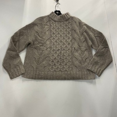 HAVEN WELL WITHIN Cashmere Honeycomb Mockneck Sweater Women's Size M 